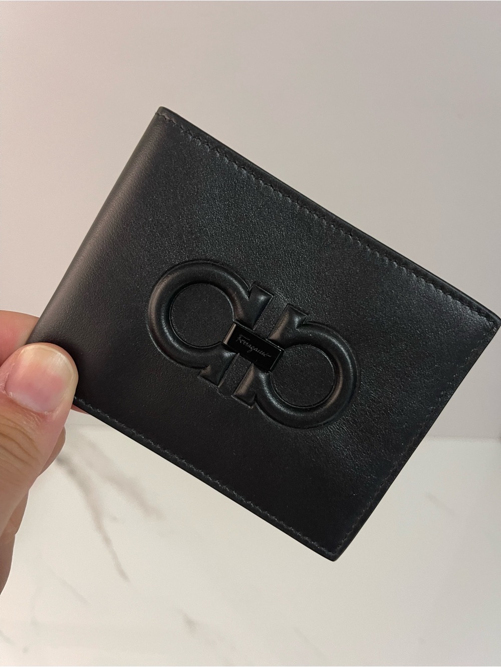 Salvatore Ferragamo Black Leather Bifold Wallet